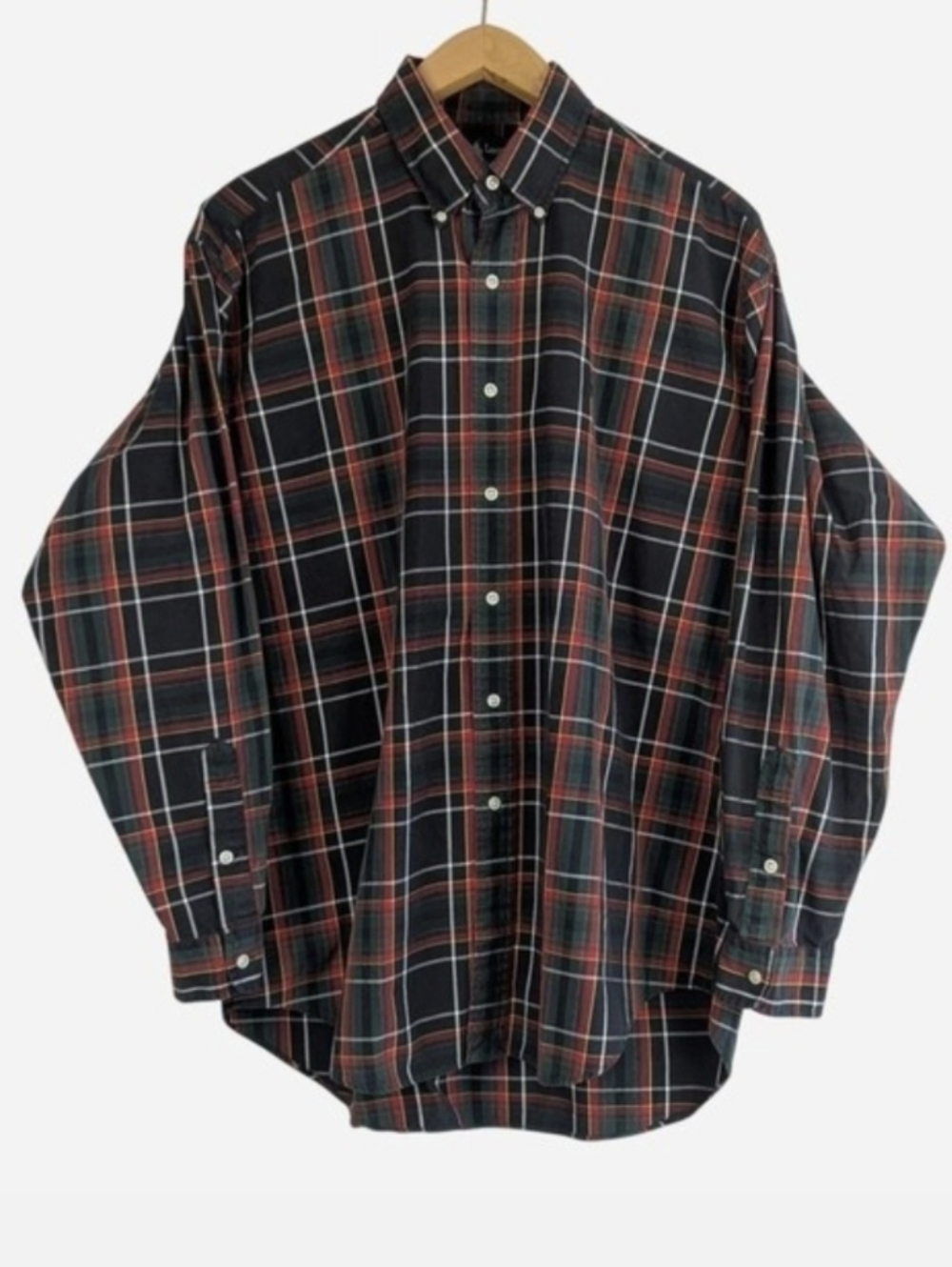 Vintage Ralph Lauren Blake Plaid Button Down Shirt Made in Hong Kong Large